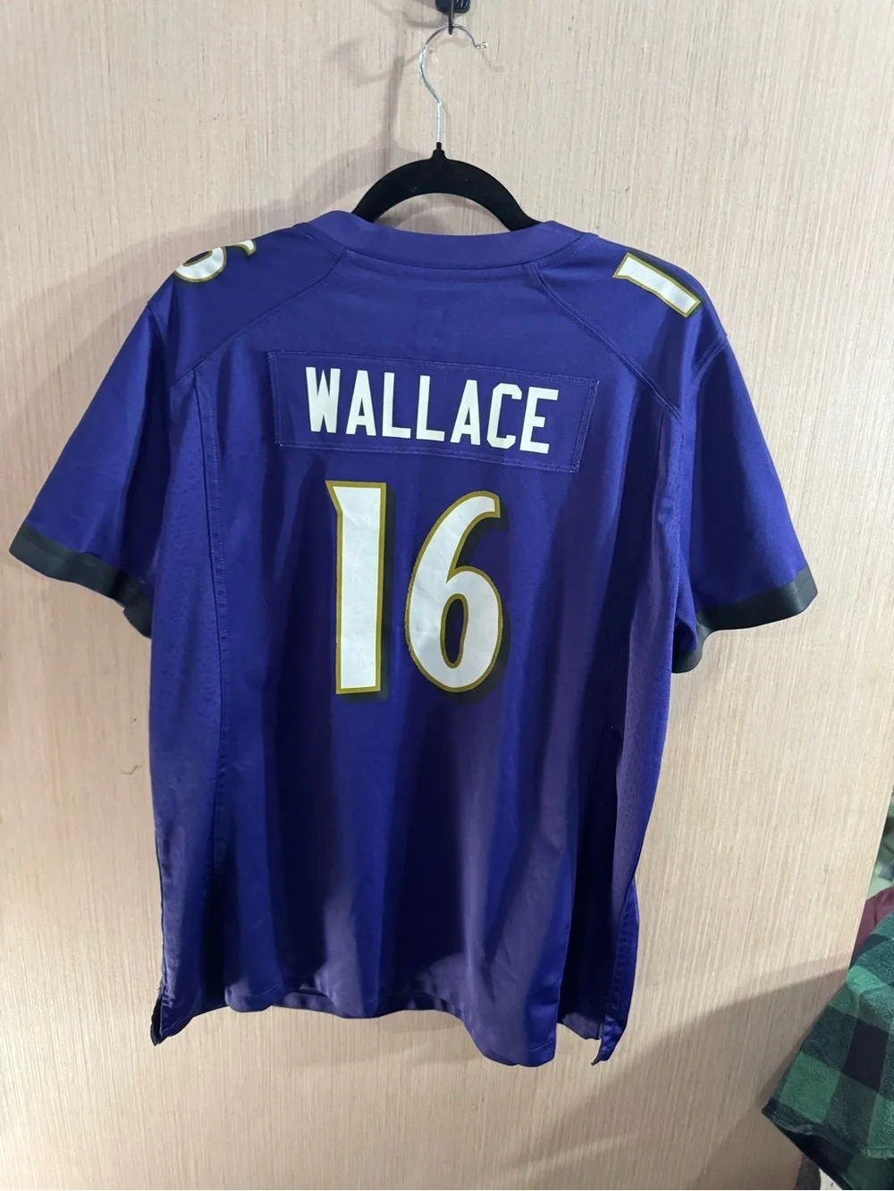 Women’s Nike NFL Purple Gold On Field Baltimore Ravens Jersey #16 Wallace XXL